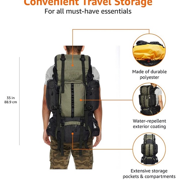 Amazon Basics Internal Frame Hiking Backpack with Rainfly Going Cheap. - Picture 7 of 7